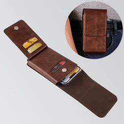 Cow Leather Flip Belt Clip Phone Case Men Waist Bag Holder For iPhone 17 16 15 14 13 12 11 Pro Max 7 8 Plus Holster Pouch Cover