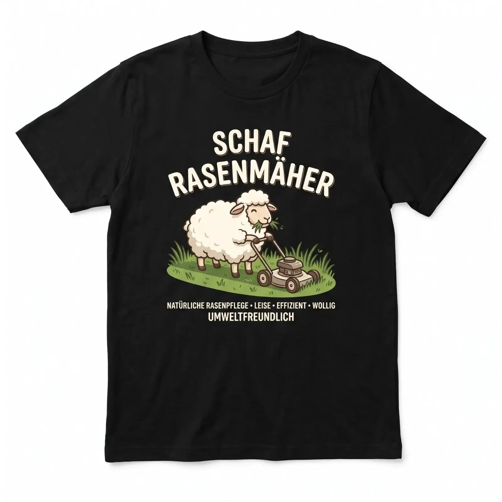 Men's T Shirt Sheep Lawn Mower Mowing Saying Funny Gardener Garden  vintage Washed streetwear graphic homme Stylish Breathable