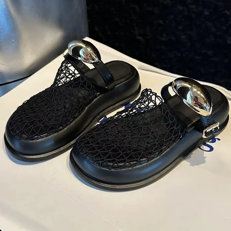 Sandalias Planas Retro Francesas de Punto 2026, Nuevas Sandalias Abiertas de Verano para Mujer, Estilo Boho Casual para Playa, Casa y Paseos al Aire Libre