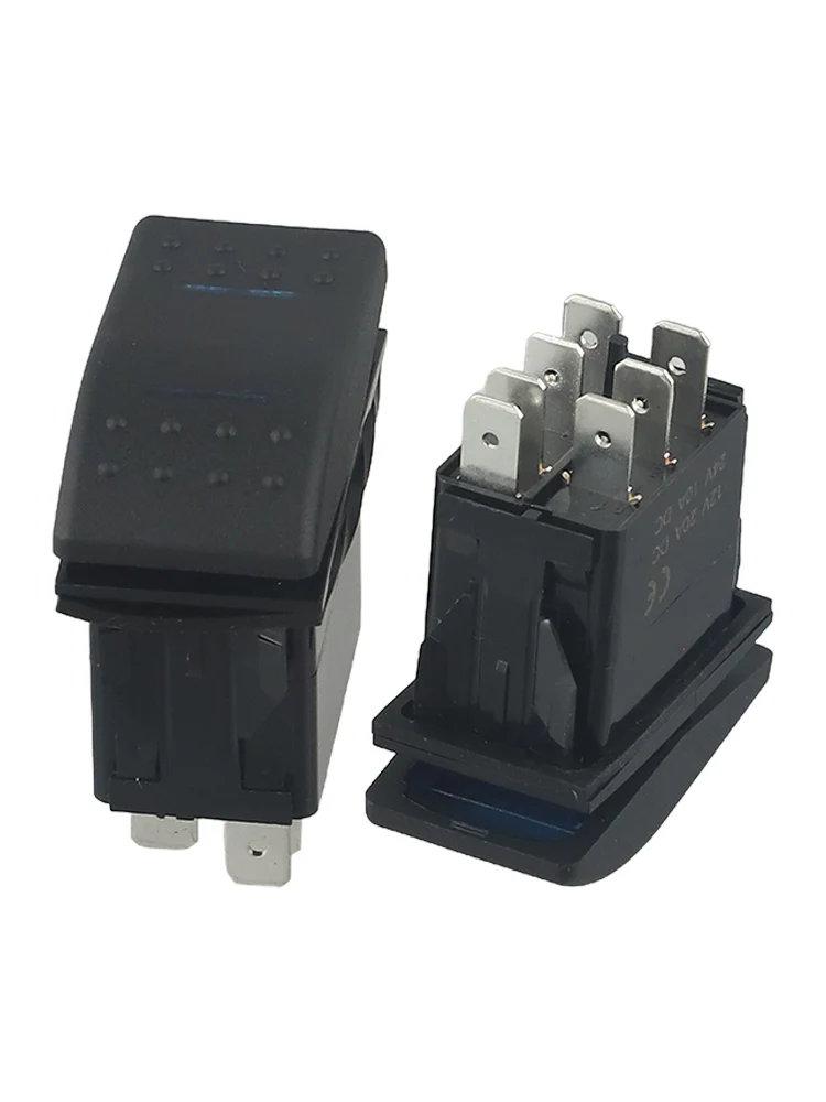 Stable Connection Interior Control 3 Position Switch 12V 20A Switch 7-pin Design Blue LED Light Compact Size Easy Installation