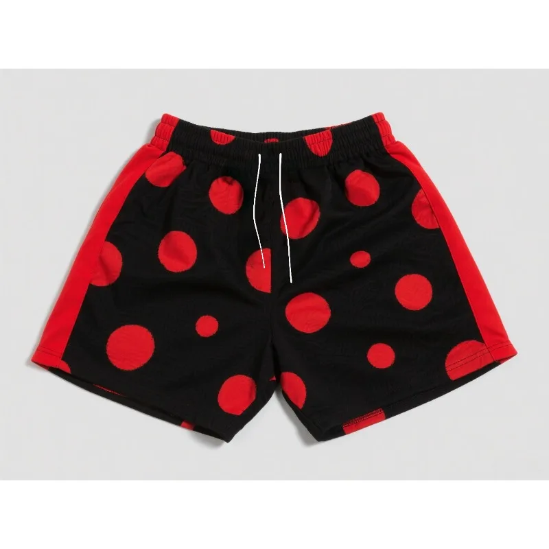 

2025 New Summer Red spots print Sport Training Shorts For Men And Women Fashion Trendy Shorts Outdoor Quick Drying Motor Shorts