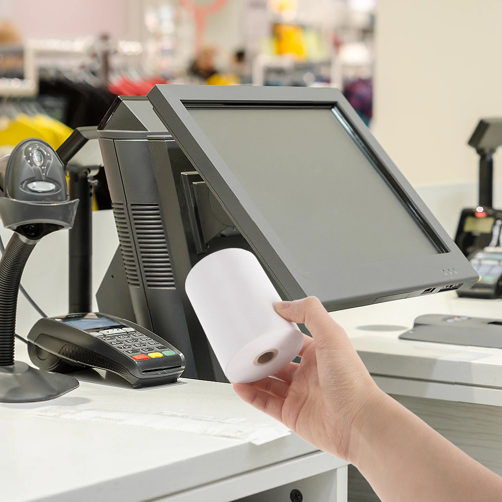 

5pcs 5 Rolls Thermal Paper Receipts Clear Printing Heat Resistant for Cash Register Office Home Restaurant Hotel Smooth
