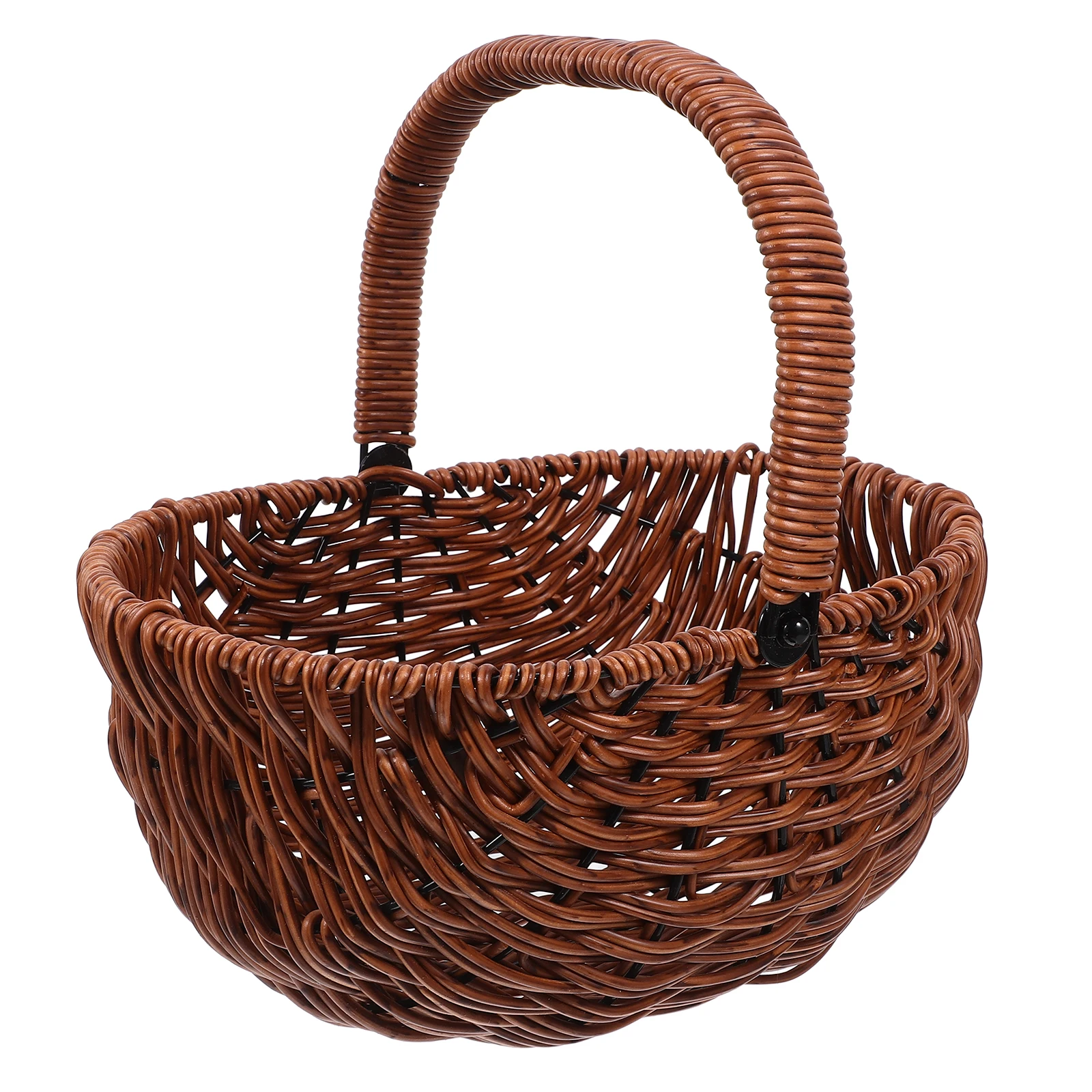 

Rattan Flower Basket 25cmx18cm Handwoven Storage Baskets Planter Home Decor Woven Design Planters Arrangement Supply