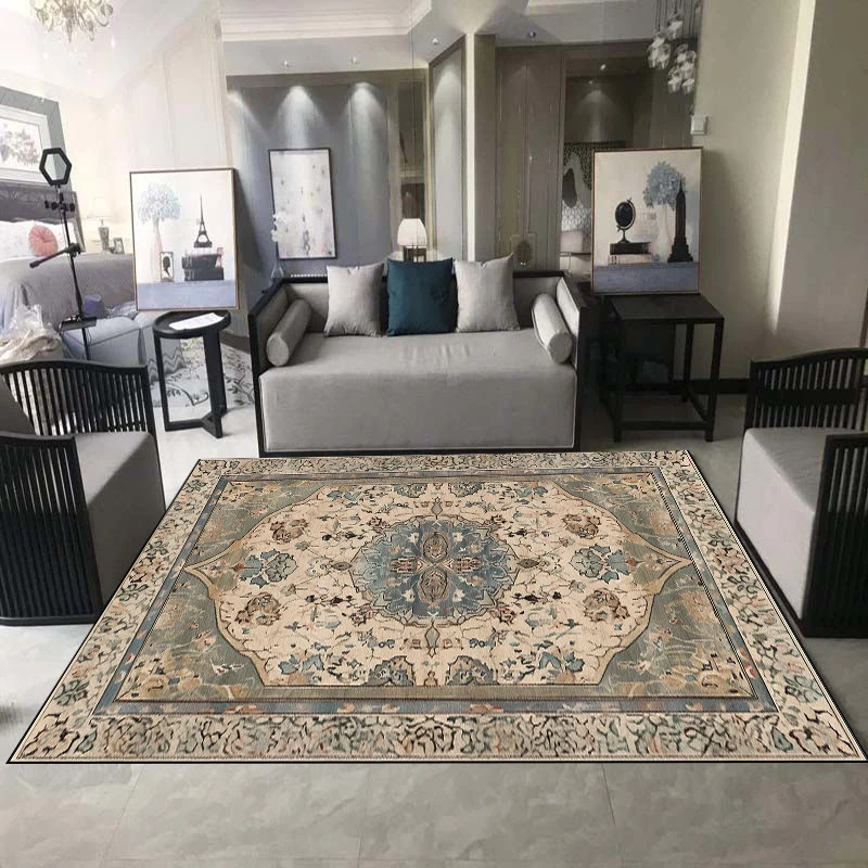 Classics Persian Carpets for Living Room Soft Flannel Coffee Tables Mat Large Area Non-slip Washable Decor Home Rugs for Bedroom