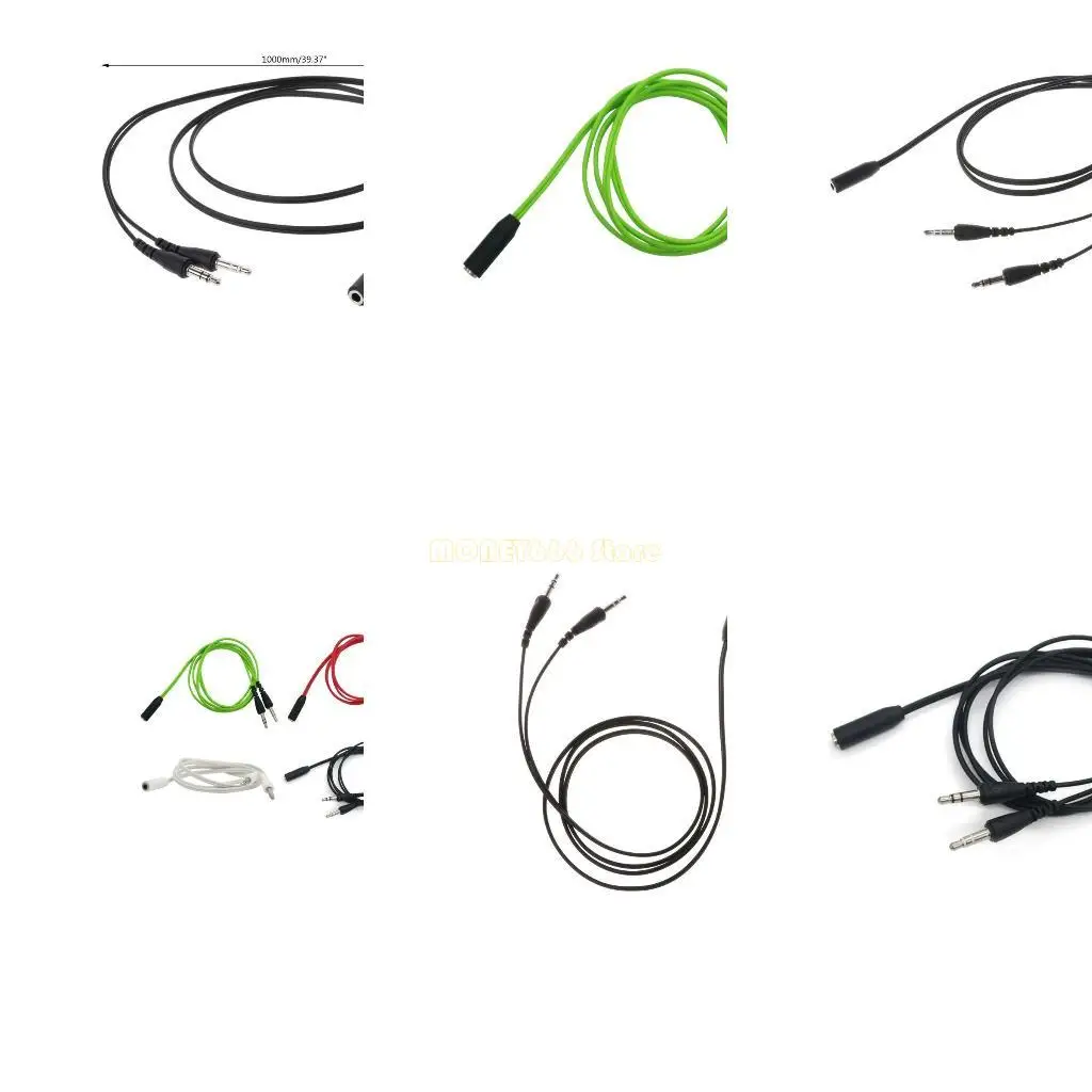 F62C Dual 3.5mm Plug Design Earphone Cable TPE Wires Perfect for Compatible Equipments Repairing Parts