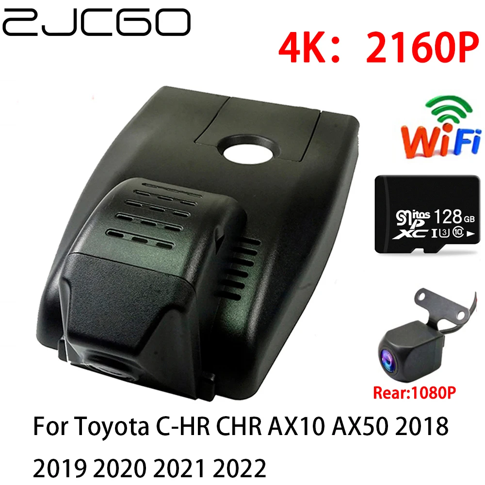 ZJCGO 2K 4K Car DVR Dash Cam Wifi Front Rear Camera 2 Lens 24h parking for Toyota C-HR CHR AX10 AX50 2018 2019 2020 2021 2022