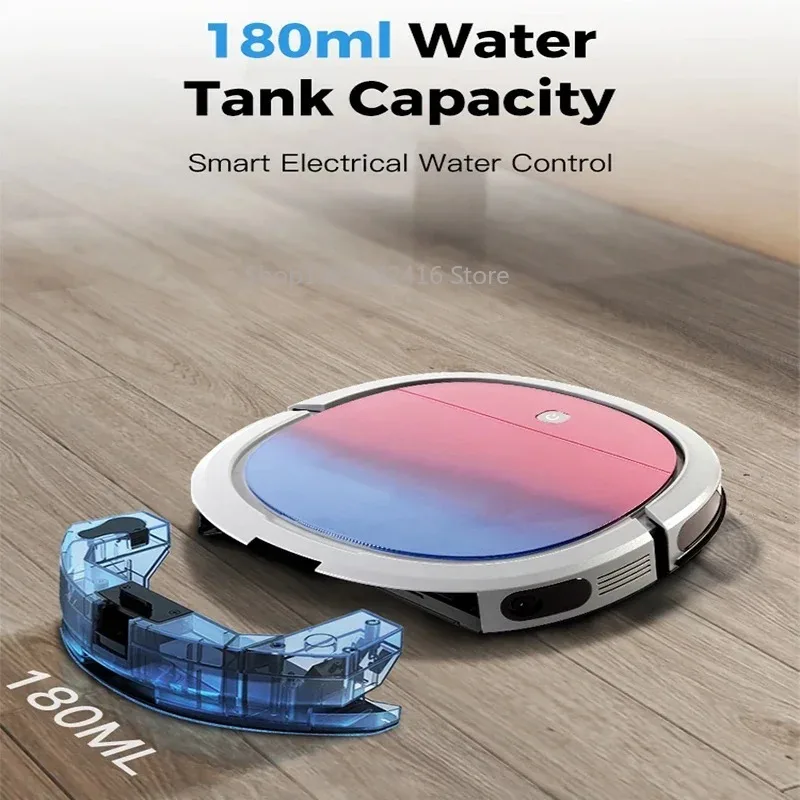 New Smart Robot Vacuum Cleaner WiFi App Control 180ml Water Tank Electric Robotic Cleaning Tool Home Appliance