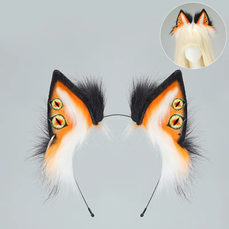 Devil Halloween Headband Cosplay Plush Animal Ear Headband for Anime Themed Events Dress Up Party Costumes Accessories