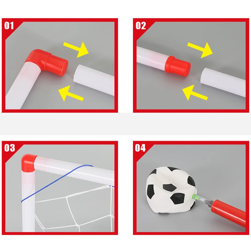 DIY 어린이 스포츠 휴대용 어린이 축구 골 네트, 볼 펌프, 미니 축구 게이트, 장난감 스포츠, 신제품