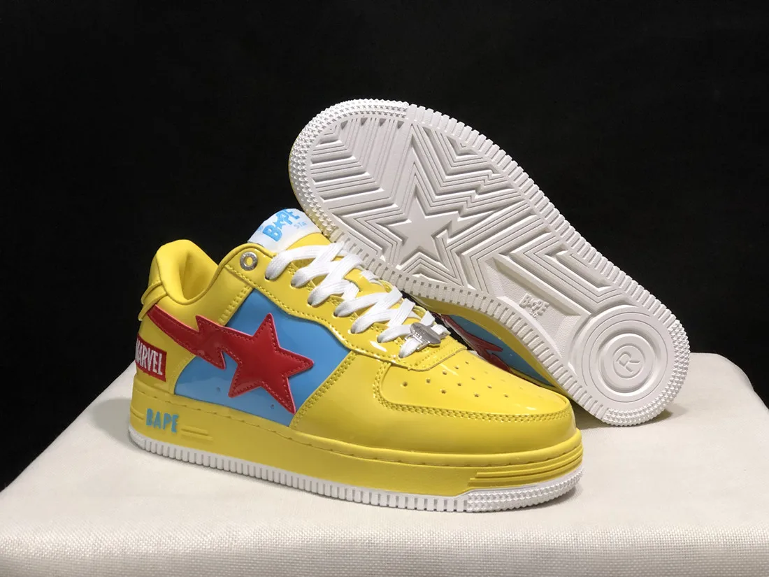 A BATHING APE Chaussures de sport basses STA Shark pour hommes et femmes, style BapeGoose unisexe, B