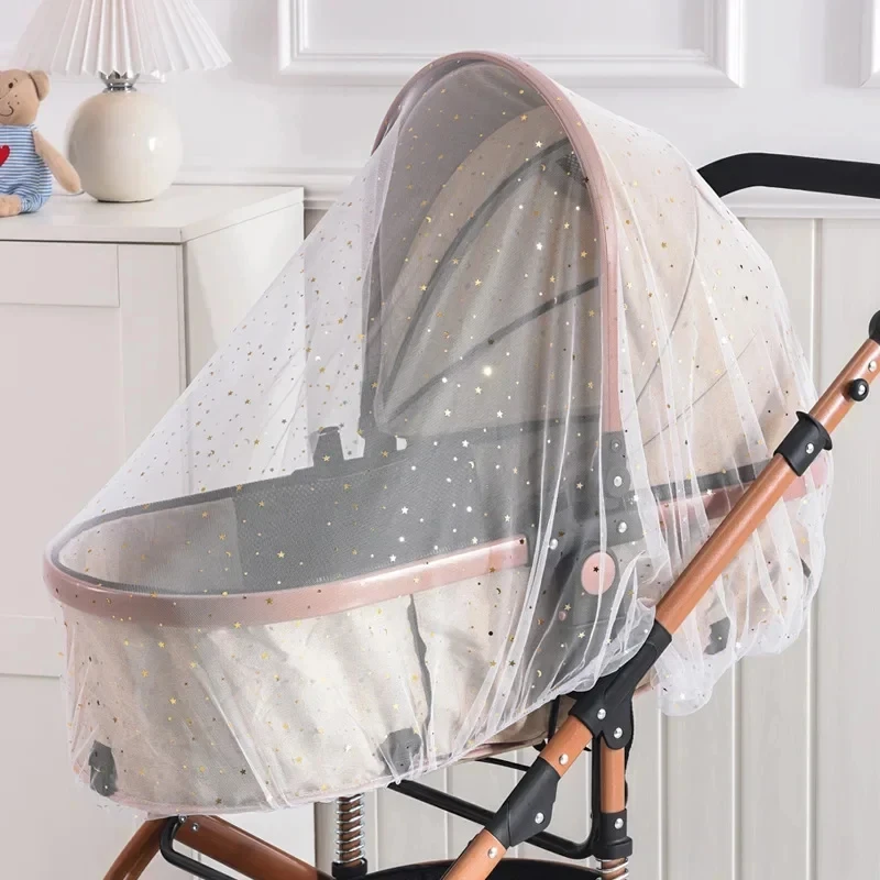 Stroller Mosquito Net Baby Anti-mosquito Full-Cover Printed Cart Universal Elastic Mesh Mosquito Net Stroller Accessories