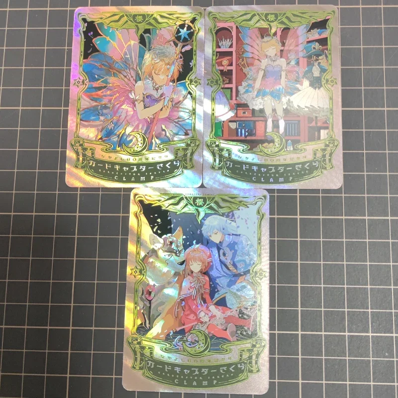 

3Pcs/set Card Captor KINOMOTO SAKURA ACG Diy Original Self Control Collect Signature Trading Flash Card Anime Cartoon Gift
