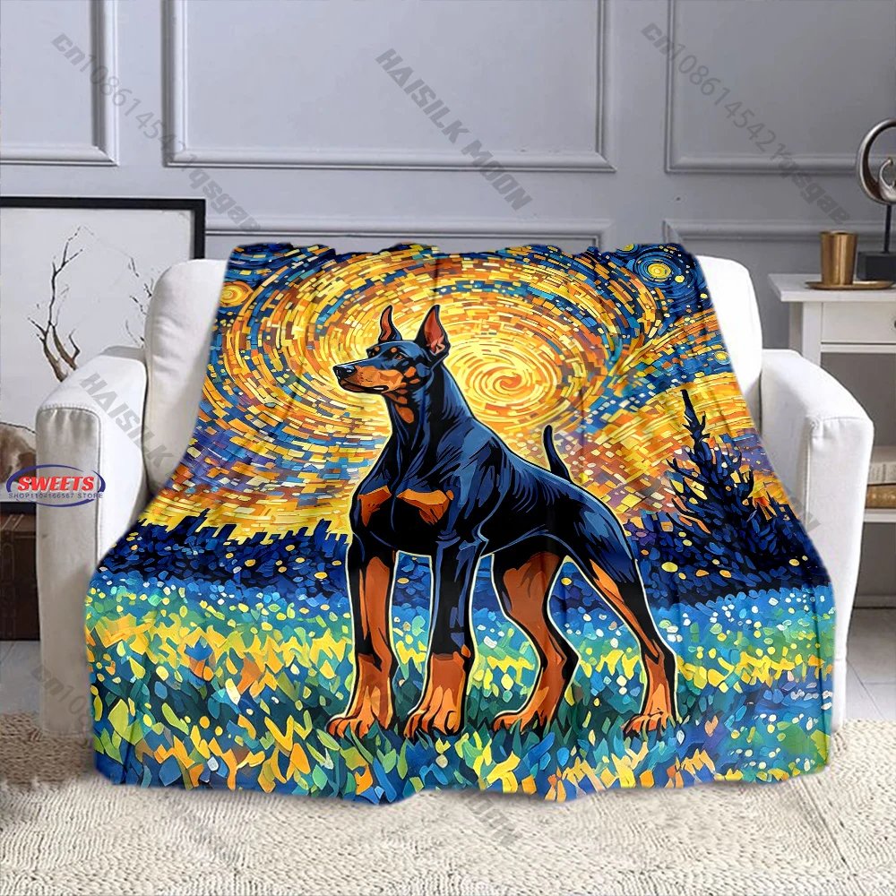 

Starry Night Dog Blanket Multiple sizes kid's and adults' bedroom living room sofa decor blanket, Exquisite gift