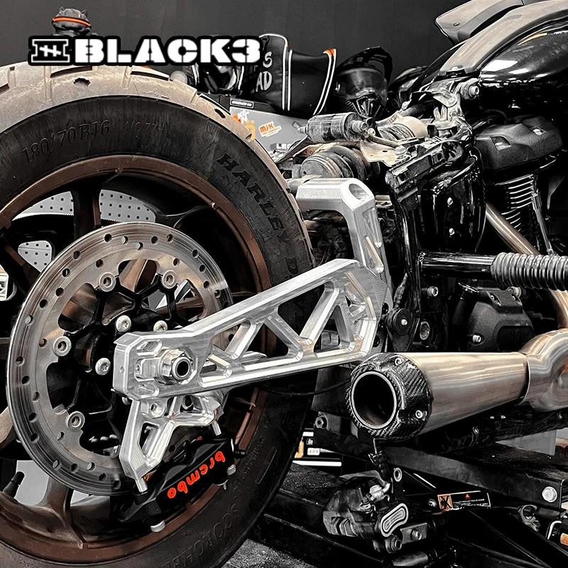 Black3 18-UP Softail Motorcycle Rear Suspension Arm Aluminum CNC Stainless Steel Swingarm Alloy Material Body Parts Motorbikes