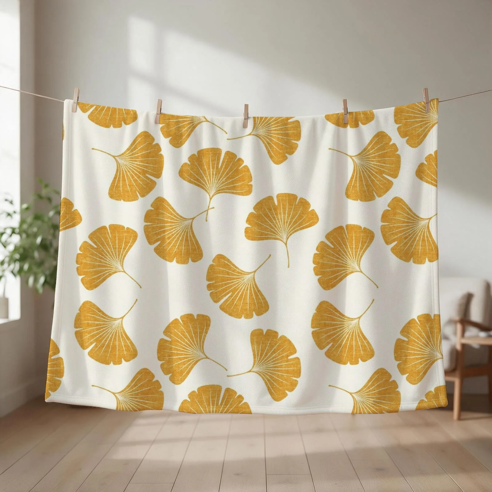 Ginkgo biloba -gingko leaves Throw Blanket Sofa Quilt Giant Sofa Luxury St Plaid on the sofa Blankets