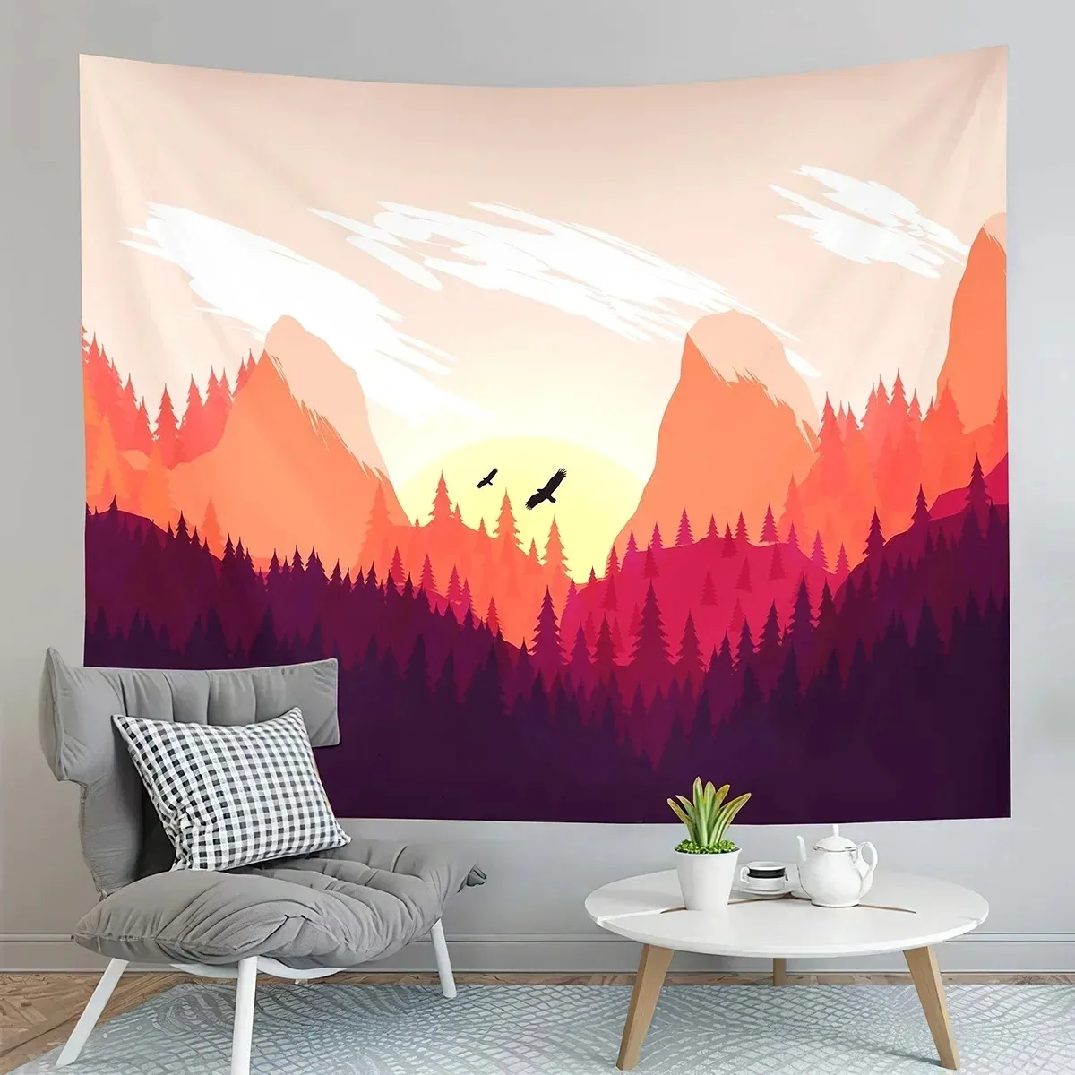 Abstract Sunset Landscape Wall Decoration Tapestry Home Living Room Tapestry