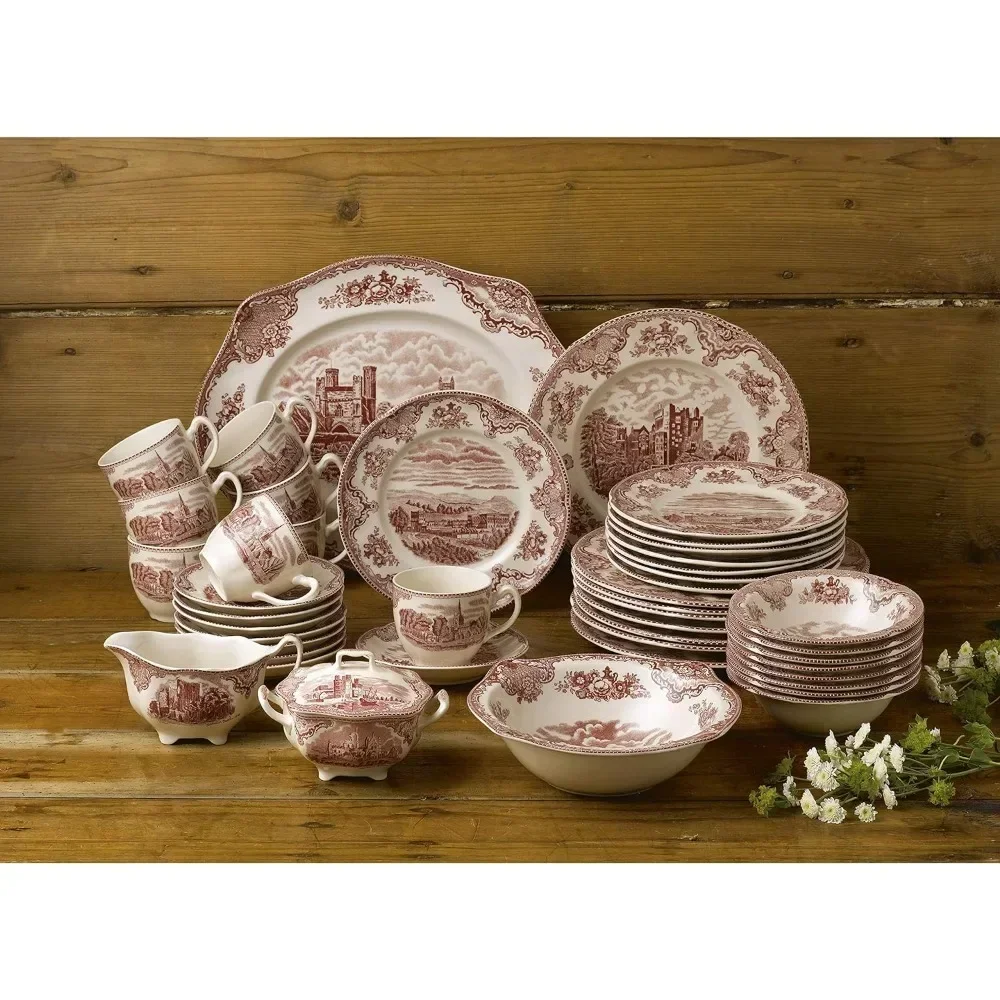 20-Piece Dinnerware Set Kitchen Plates Dinner Sets Crockery Family