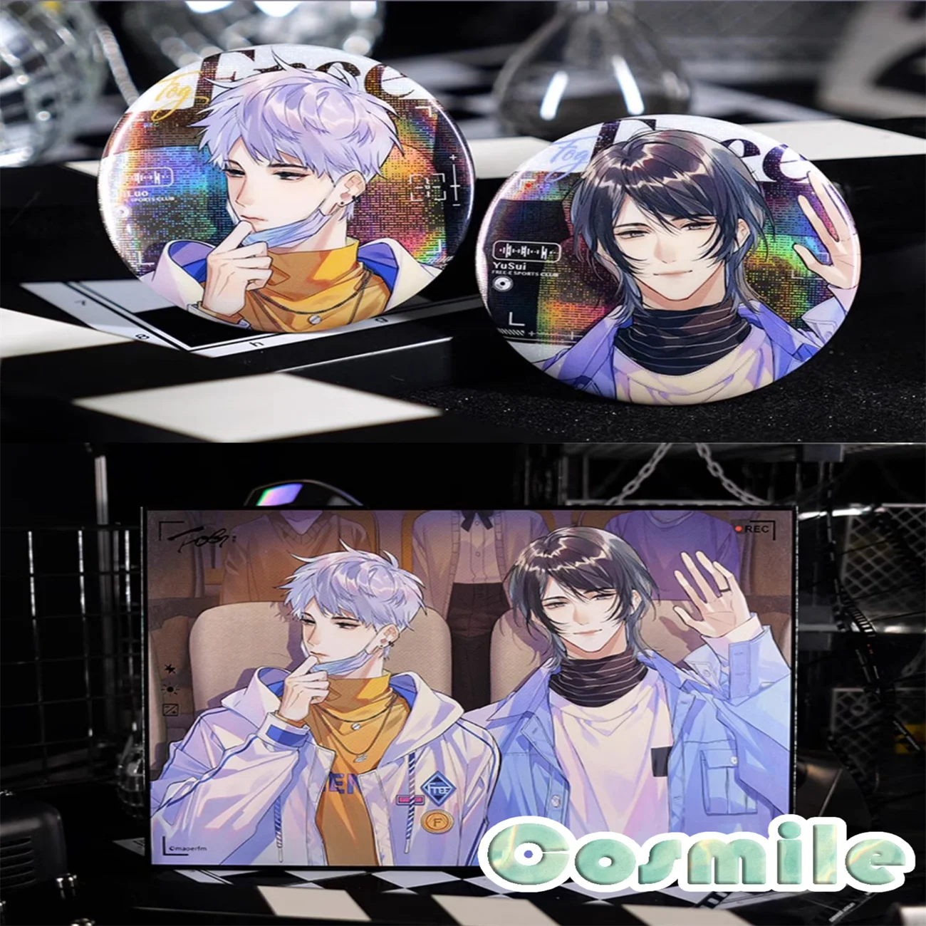 FOG E-sports Official Original Yu Sui Free Whisper Shi Luo Evil BL Novel Tinplate Badge Bajji Shikishi Board Art Paper FM