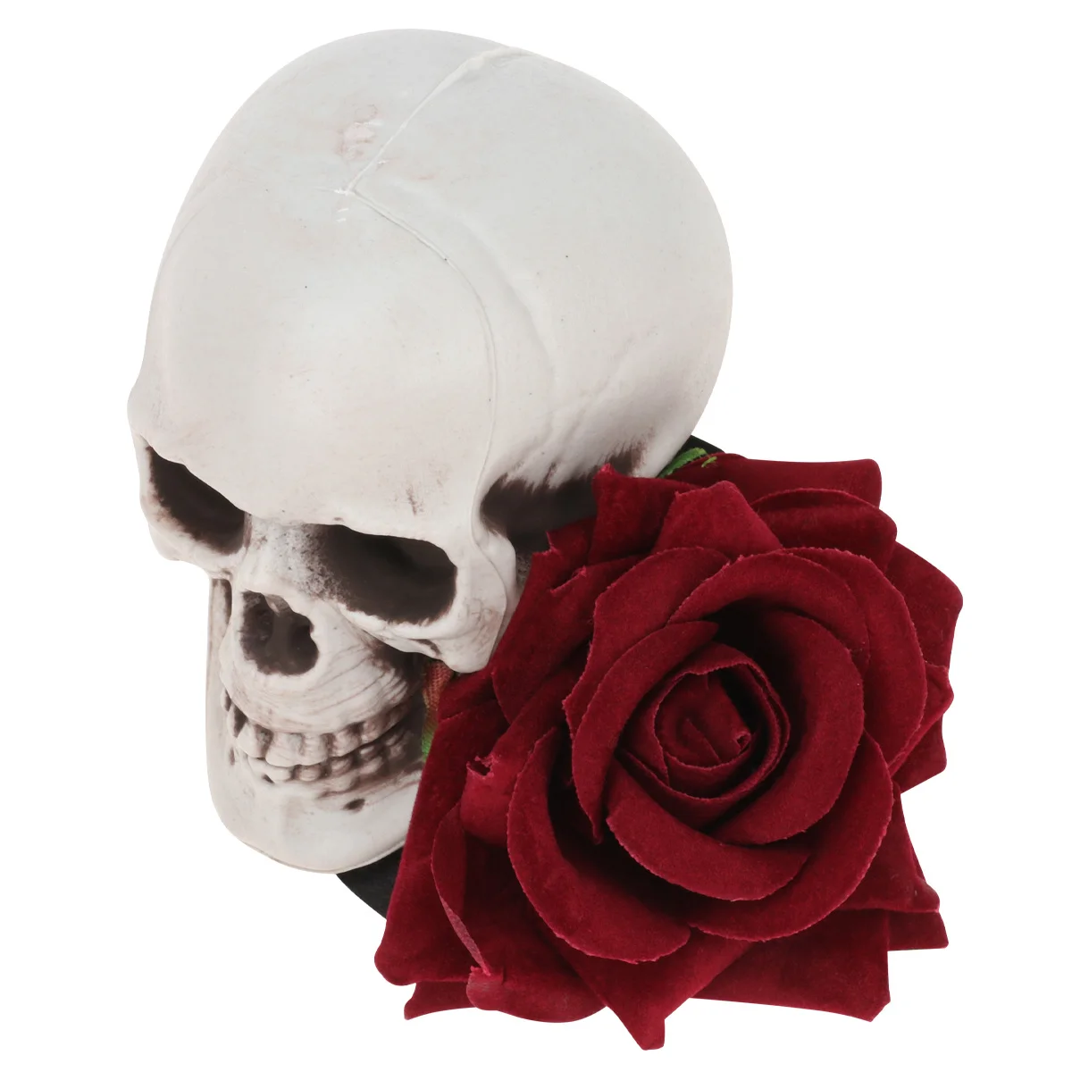 

1Pcs Skull Rose Hairpin Brooch Double Use Non Toxic Odorless Safe Halloween Costume Prop Party Jewelry Supply Unique Red Rose