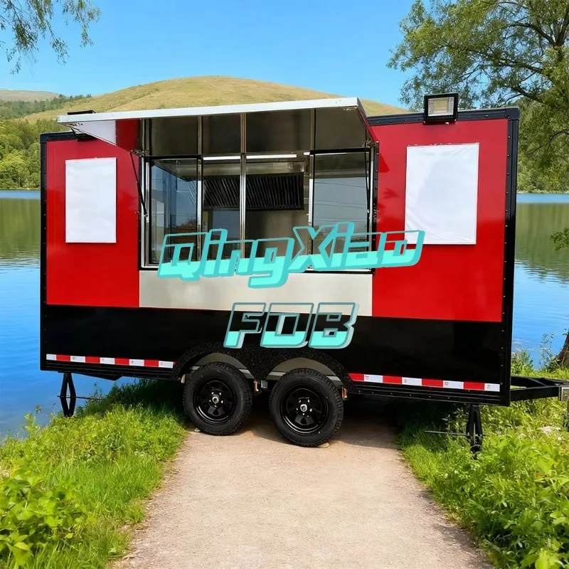 FOB Custom Mobile Kitchen Pizza Taco Truck Chicken Concession Vending Cart Food Van Fast Food Carts Coffee Food Truck Commercial