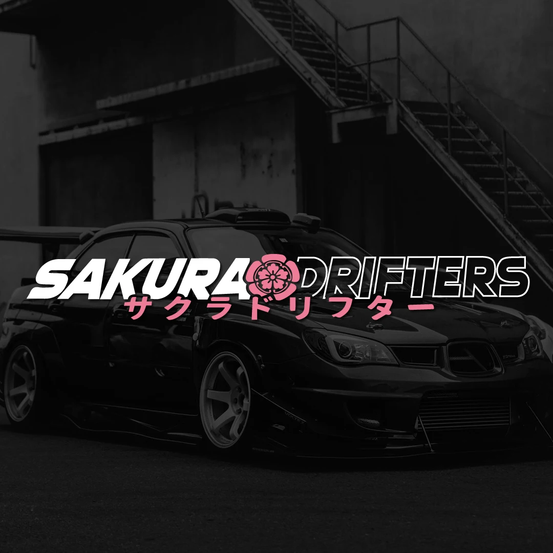 Sakura Drifters Auto-Front- und Heckscheiben-Modifikationsaufkleber JDM Kirschblüten-Vinylaufkleber