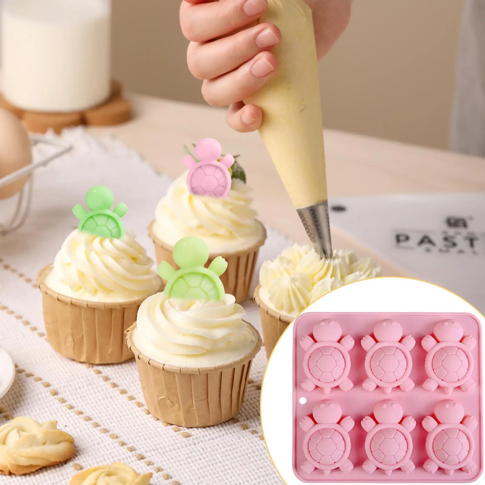 Silicone Ice Trays For Freezer Turtle Shape Ice Maker Molds Easy Demoulding Iced Beverage Making Tools For Candy Pudding Home