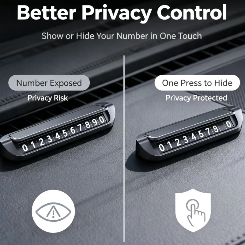 Car Temporary Parking Number Plate Hidden Phone Shelf Dashboard Accessories Privacy Protection Moving Card