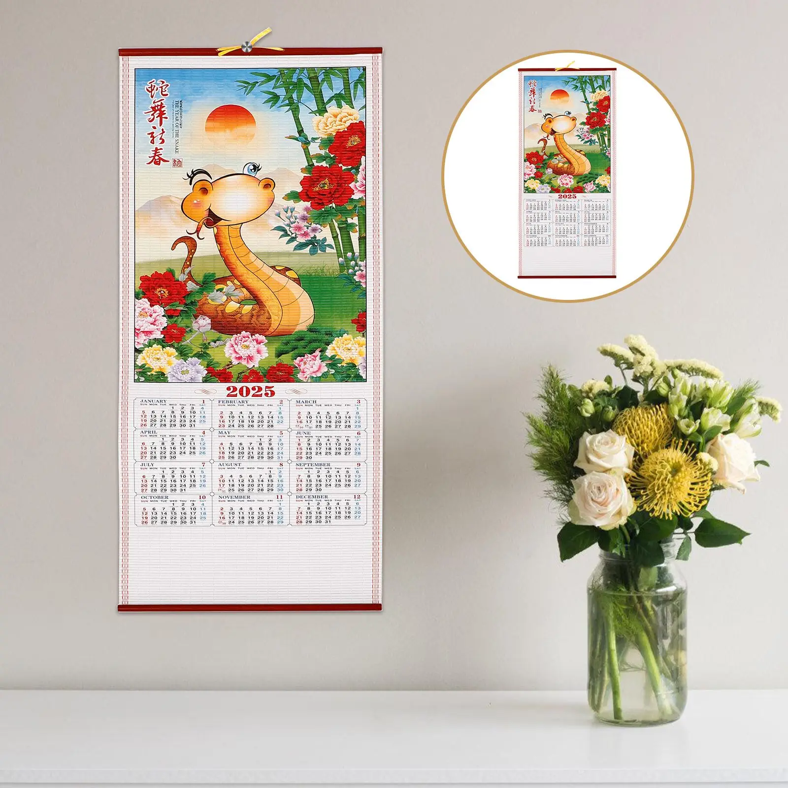 

Chinese Calendar Scroll Hanging Calendar Hanging Calendar 2025 The Year Of Snake Calendar calendar wall 2025