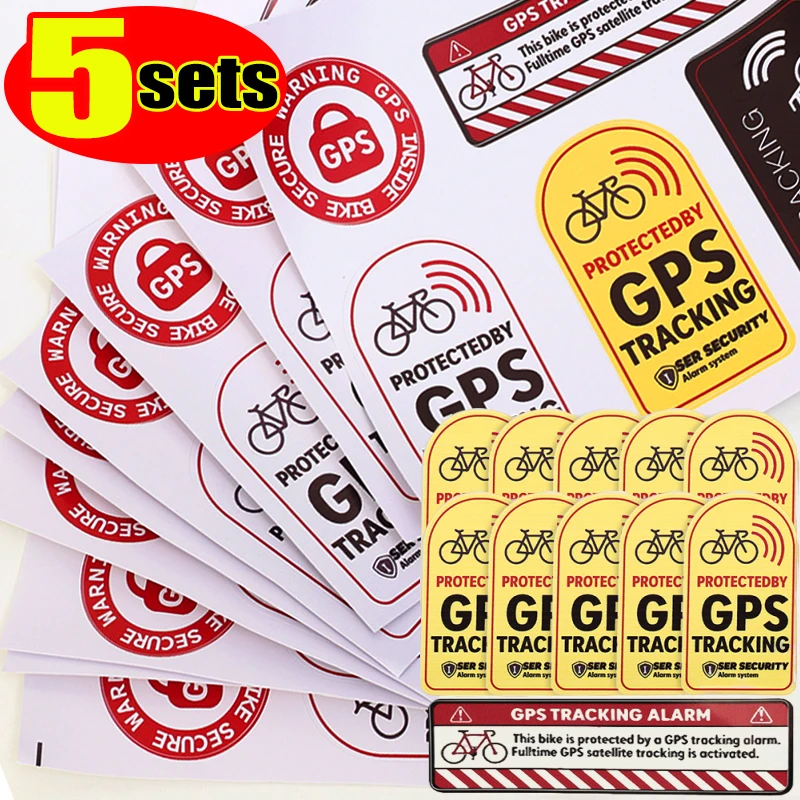 

GPS Tracking Alarm Sticker Road Bike Scooter Motorcycle Anti-Theft Decal Warning Reflective Paster for Bicycle Accessories