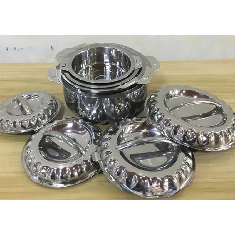 4 pcs/set 1/2/3/4L stainless steel food warmer insulation container lunch box for family party wedding good quality