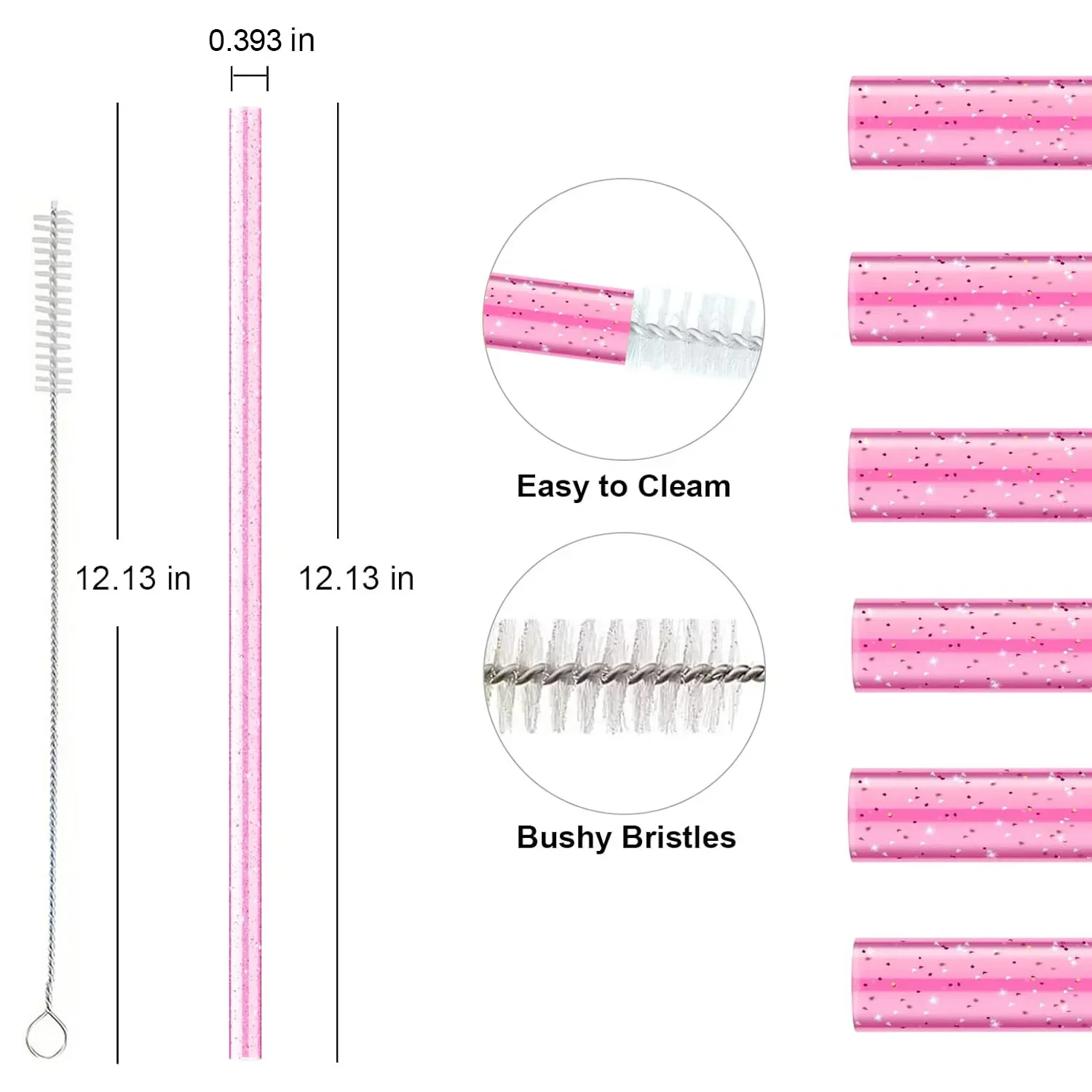 10PCS Accessories Set for Stanley Cup, 2 Straw and Brush and 1 Flower Charm Chain 3 Spill Proof Stopper Flowers Straw Cover Boot
