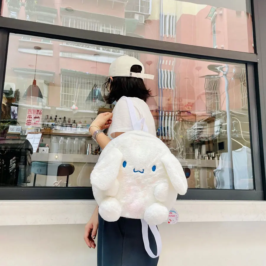 Sanrio Plush Backpack Kawaii Cinnamoroll Kawaii My Melody Plushie Kuromi Bag Purin Dog Anime Plush Animal Gifts for Kids