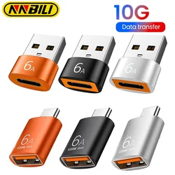 NNBILI 6A USB 3.0 Type C OTG Adapter Fast Charging Type C Male To USB Female Converter For Xiaomi Samsung Laptop OTG