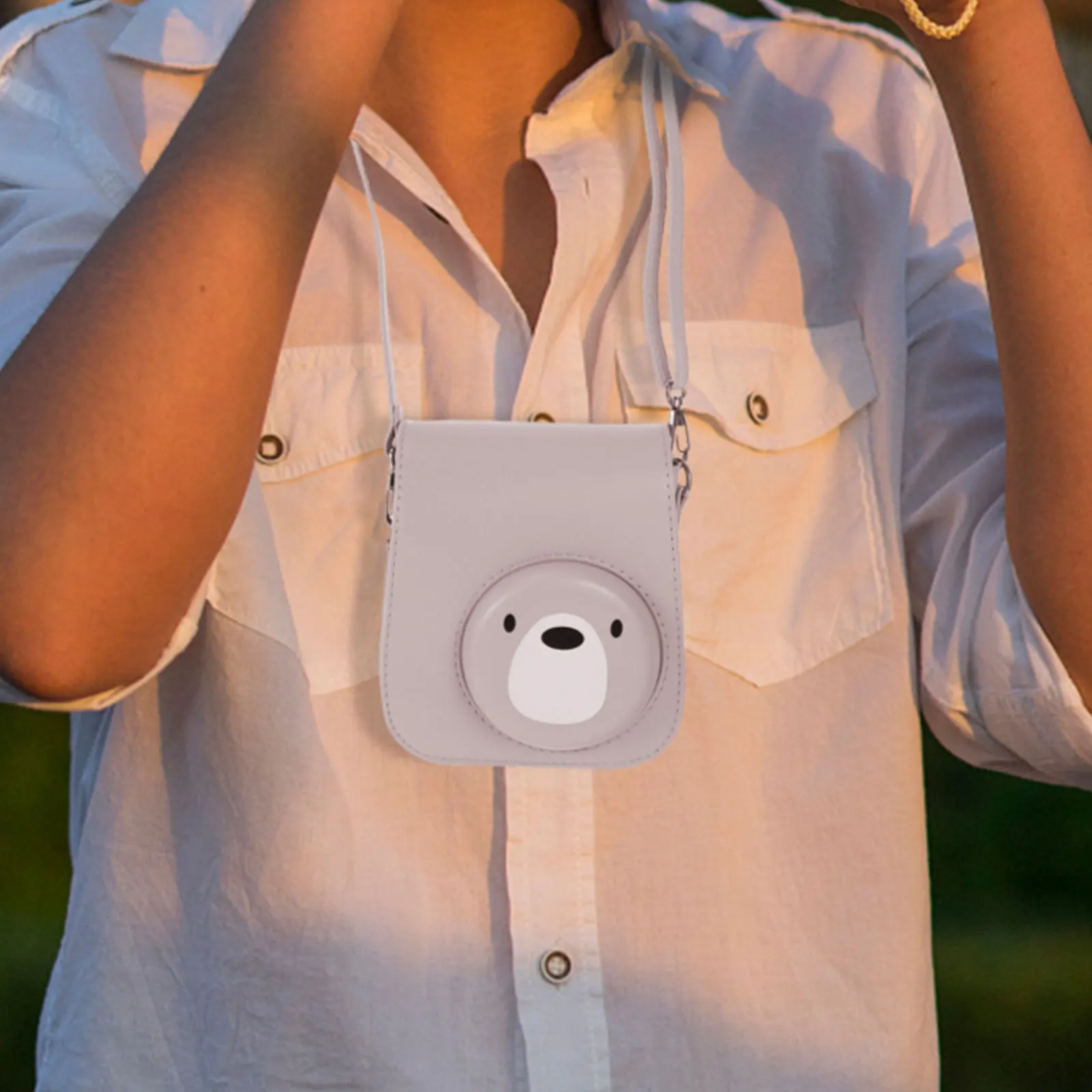 

Camera Bag Pouch for Mini 11 9 Healthy Sturdy Long-Lasting Bear Pattern Scratch Dust Protection Fashionable Gift Shoulder