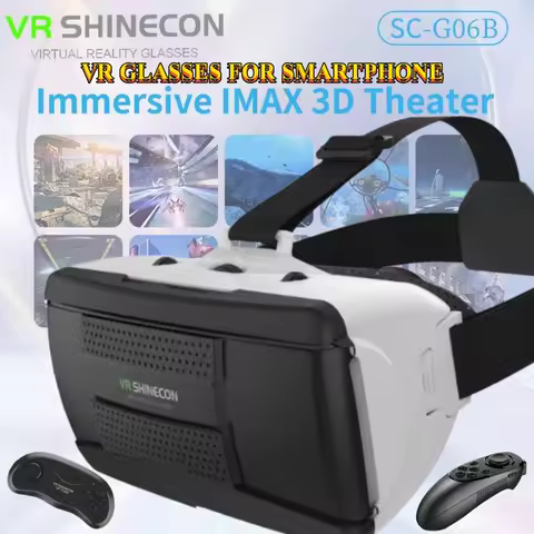 G06B Virtual Reality Glasses IMAX Giant Screen 3D Movie Google Cardboard Box VR Headset Helmet for Phone,Support Gaming Joystick