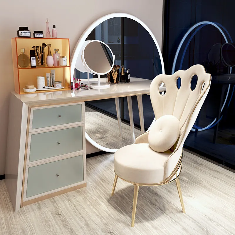 Nordic light luxury backrest bedroom girls makeup stool computer chair vanity chair vanity chairs stools bedroom furniture