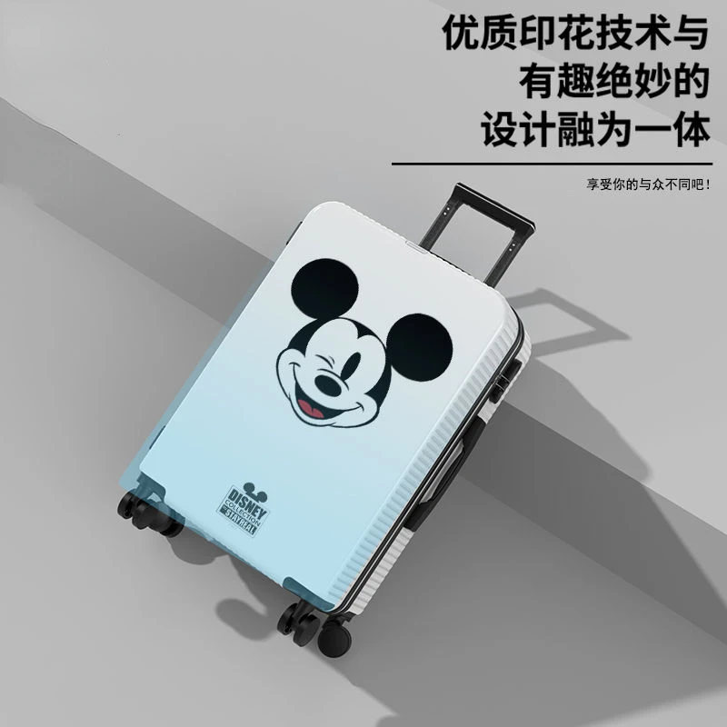 Mickey men and women\'s new sweet and cute cartoon graffiti portable waterproof with password universal wheel trolley suitcase