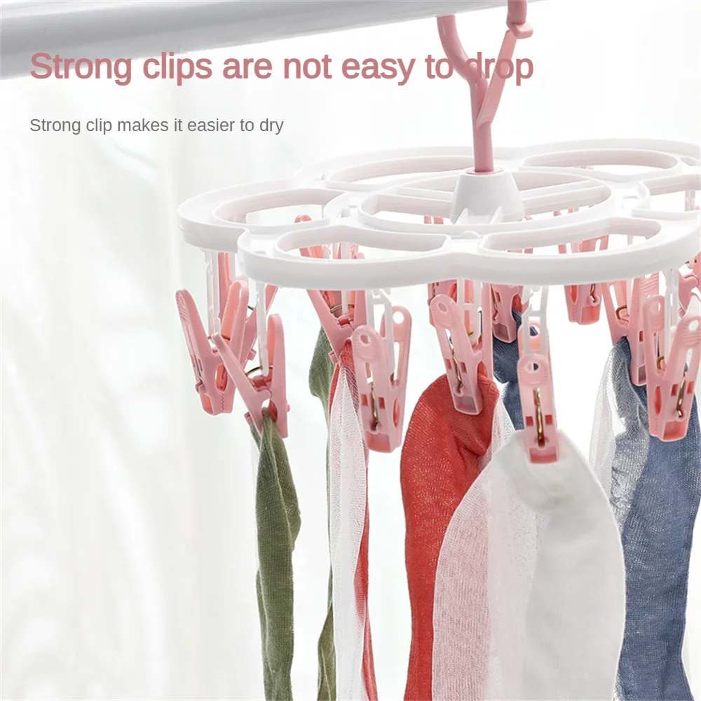 Clips Folding Clothes dryer Hangproof Socks Underwear Plastic Drying Rack Organizerer Children Adults Clothes Dryer Wind