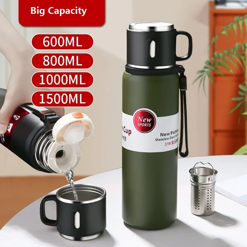 

Big Thermos water bottle 316 Stainless Steels Vacuum Flask Hot Coffee tea Water Heat Preservation Bottles Cold Tumbler drinkware