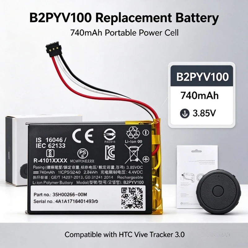 VR Tracker Replacement Battery B2PYV100 740mAh Portable Power Cell For H-T-C Vive Tracker 3.0