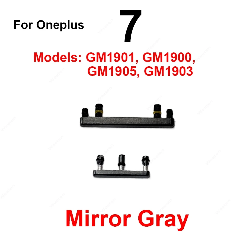 1 Set Side Volume +Power ON/OFF Mute Side Buttons Key For Oneplus 1+ 7 7T Pro 7Tpro Volume Power Mute Buttons Replacement Parts