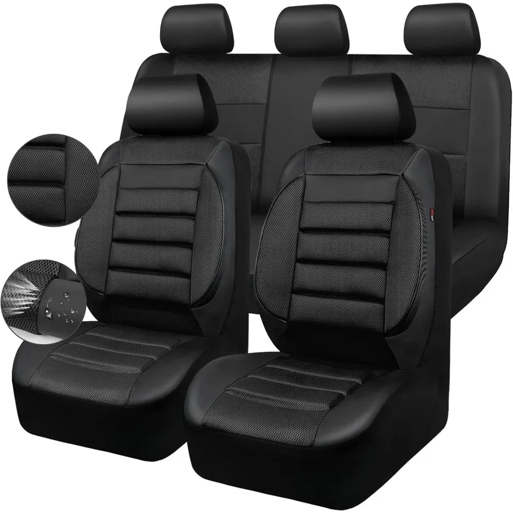 

Breathable Mesh Seat Covers Set with 3D Foam Back Support for All-Season Automotive Use