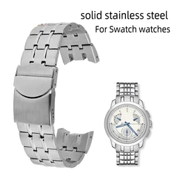 High Quality Solid Stainless Steel Watchband For Swatch YRS403 412 402G IRONY Men's Metal Watch Bracelets