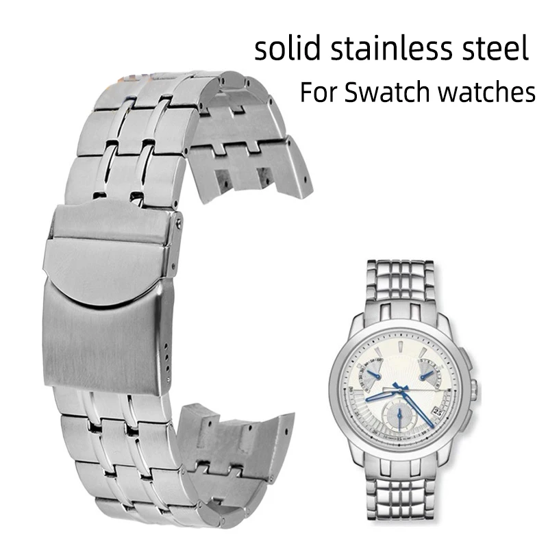 High Quality Solid Stainless Steel Watchband For Swatch YRS403 412 402G IRONY Men's Metal Watch Bracelets