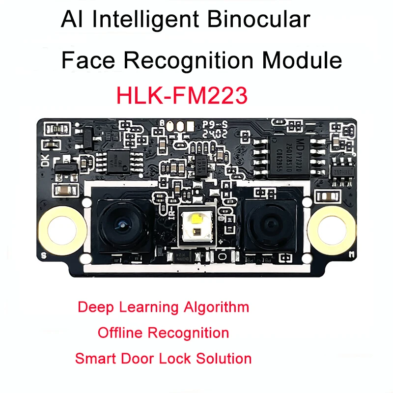 Hi-Link Face Recognition Module HLK-FM223 Intelligent AI Binocular Recognition Camera Live Detection Cat Eye Visible