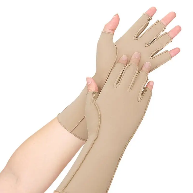 Hand Compression Gloves Hand Relief Sports Gloves Breathable Carpal Tunnel Compression Gloves Fingerless Design For Typing &