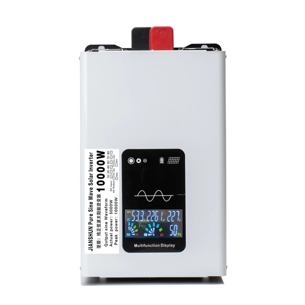 Inverter gelombang sinus murni, Inverter daya 5000W 6000W 8000W tampilan LCD DC12V 24V ke AC 220V 110V voltase tenaga surya mobil