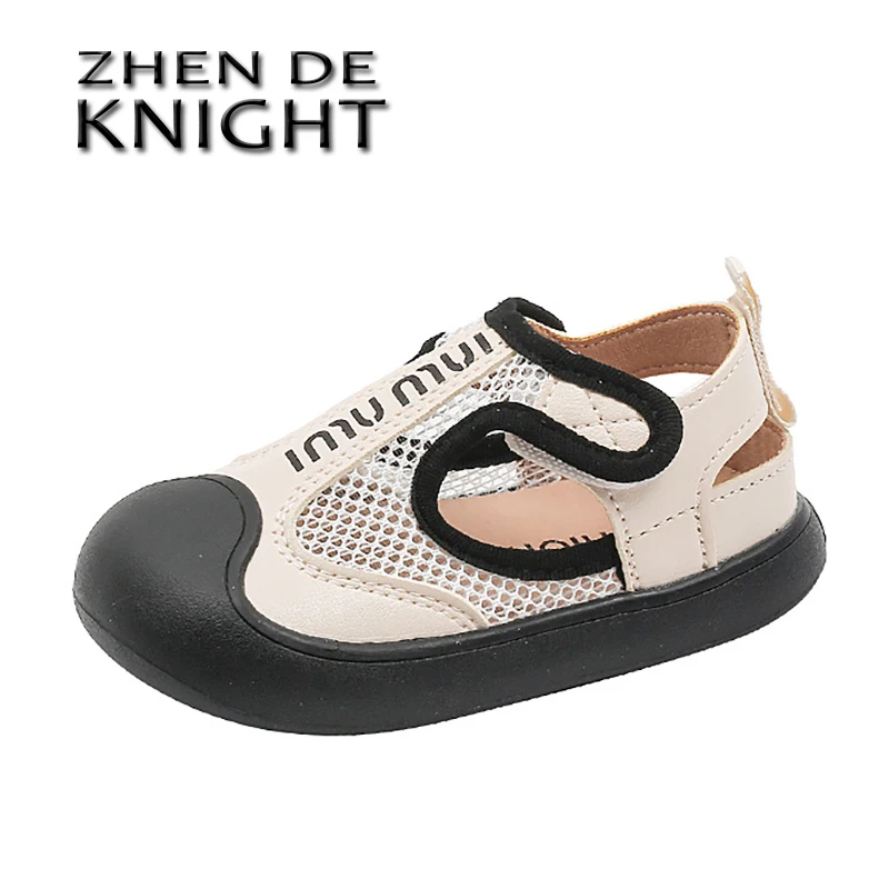 Summer Boys Anti-kicking Casual Single Mesh Shoes Girls Versatile Closed-toe Sandals Fashion Soft Bottom Non-slip Beach Shoes