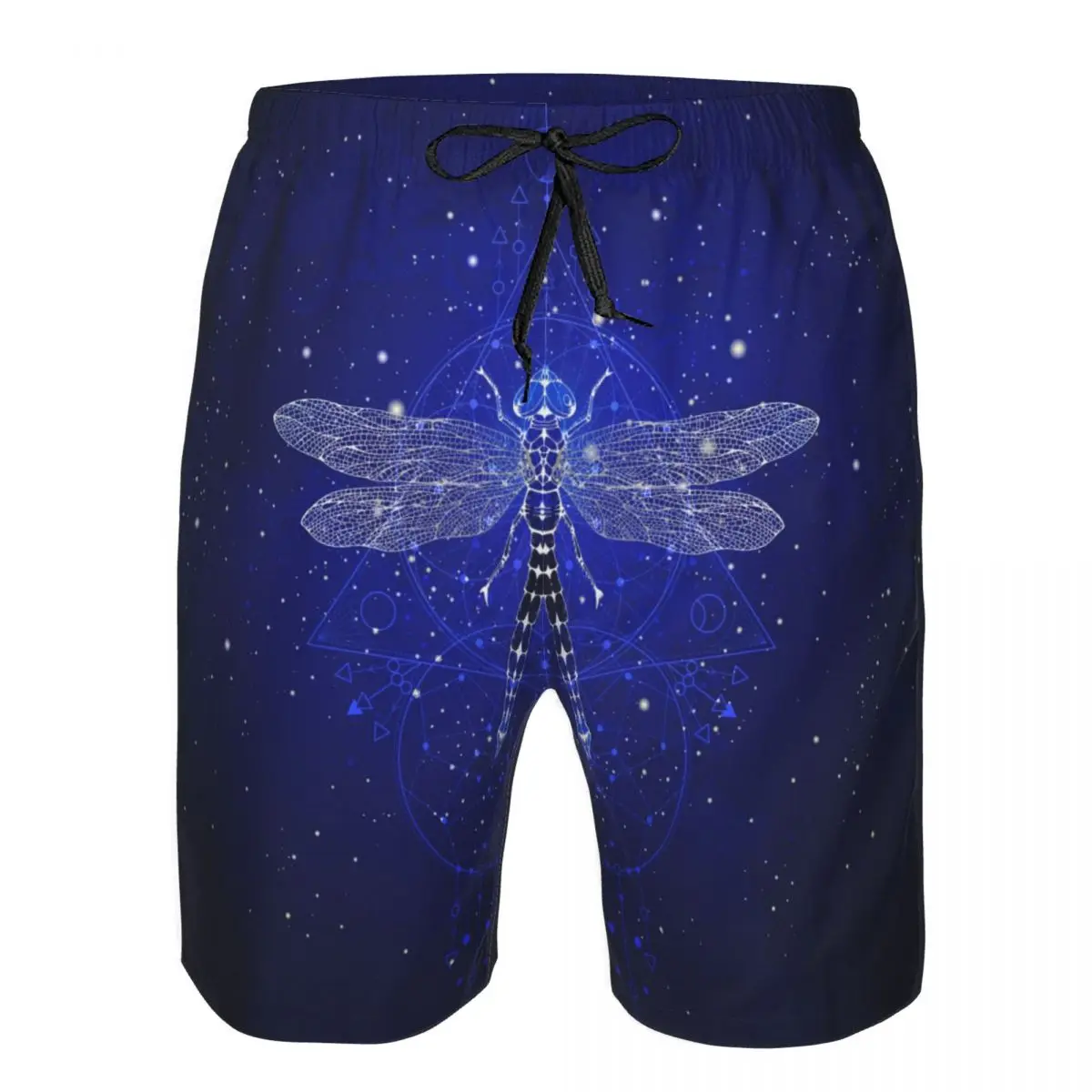 

Men Beach Short Quick-drying Swimming Trunk Dragonfly And Sacred Geometric Symbol Swimwear Swimsuit Bathing Shorts