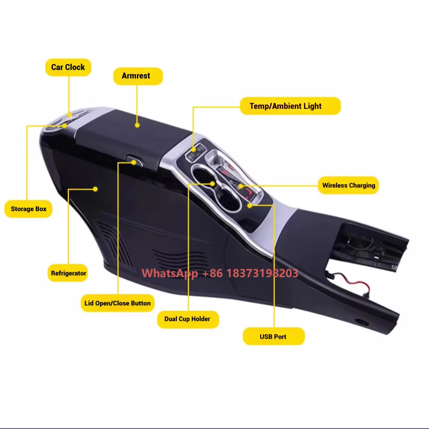 

Central Console Armrest with Compressor Fridge with Storage Box Front Cup Holder for Mercedes Vito/V-Class (V250/V260)